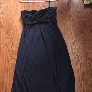 Long Formal Navy Strapless Gown